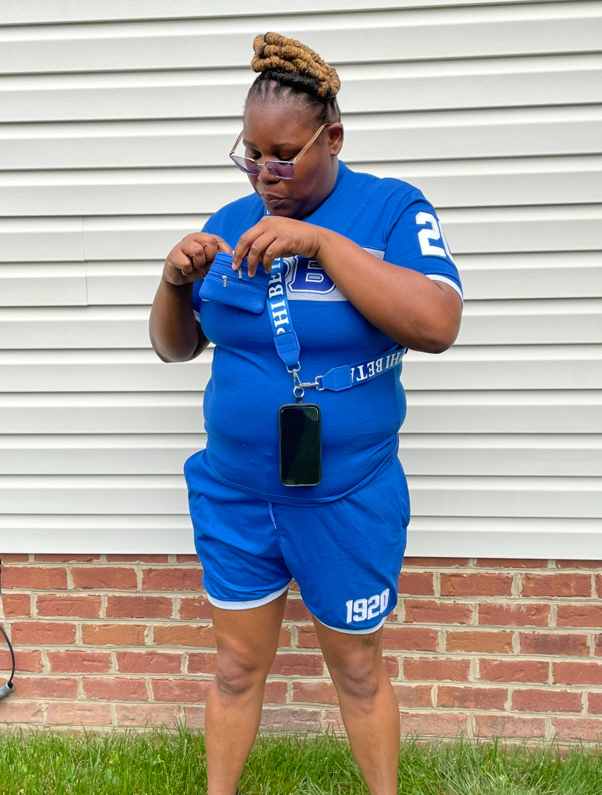 Zeta Phi Beta purse strap and phone connector