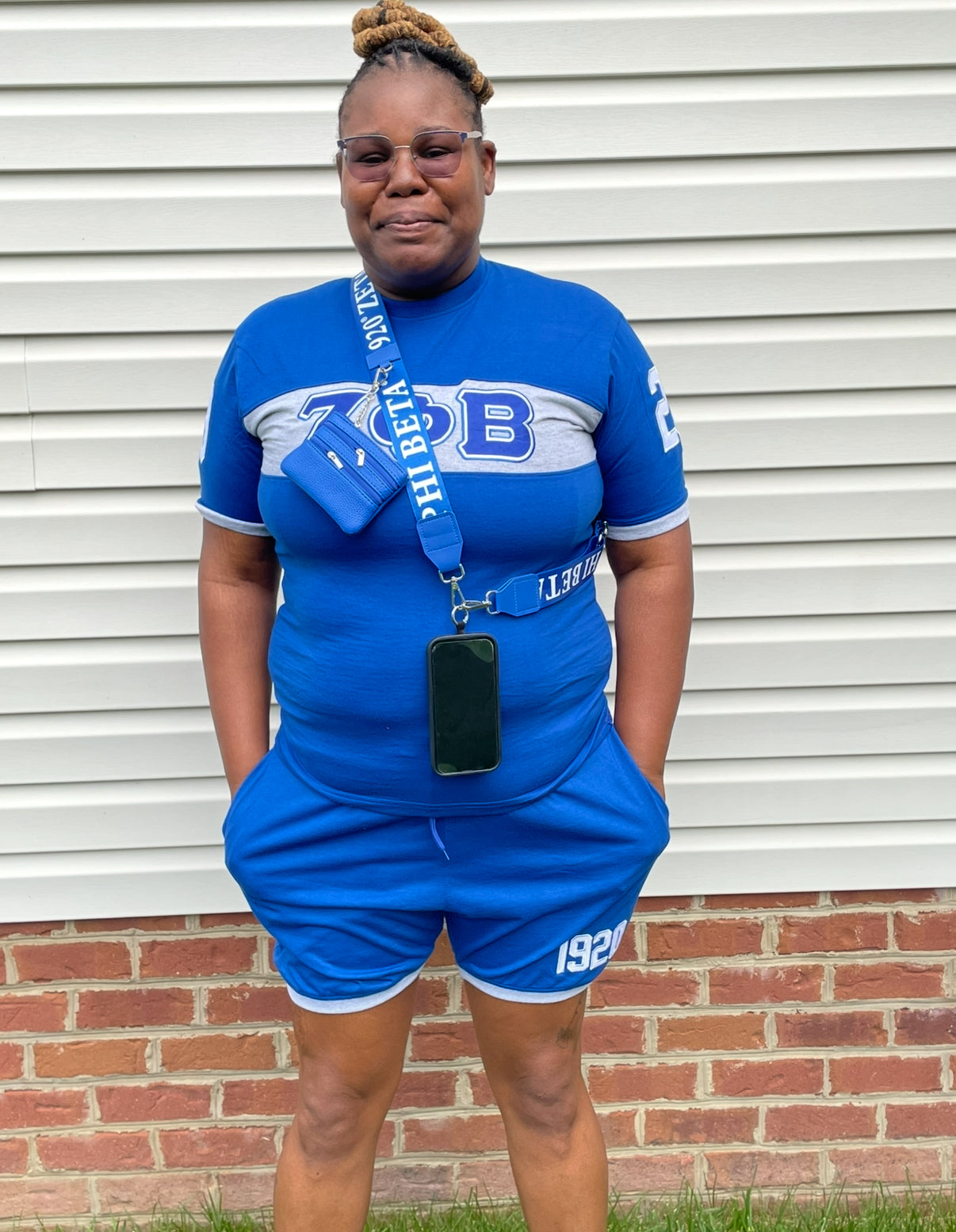 Zeta Phi Beta purse strap and phone connector