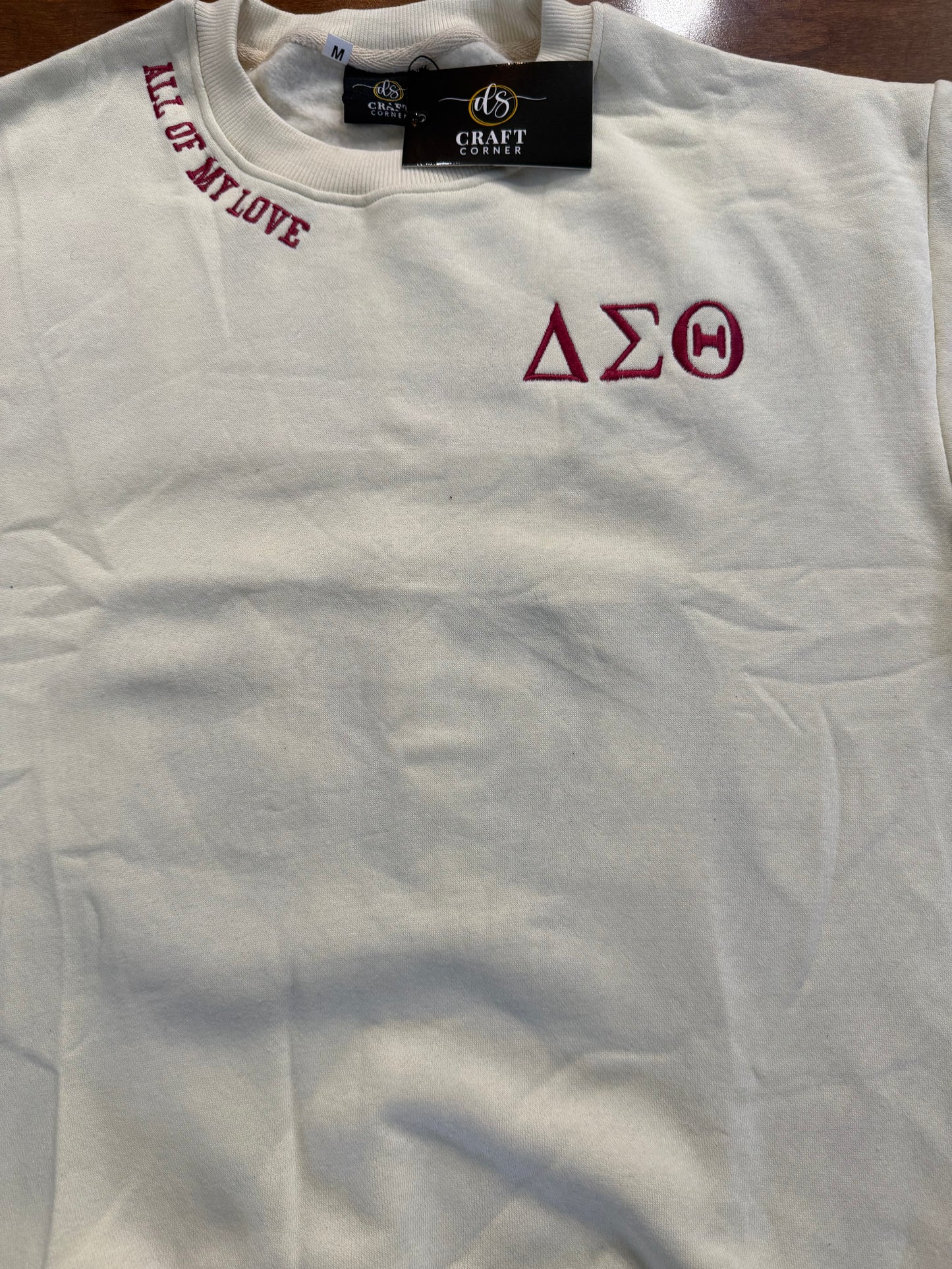 Preorder Delta Sigma Theta Crimson and Cream Chenille Sweatshirt
