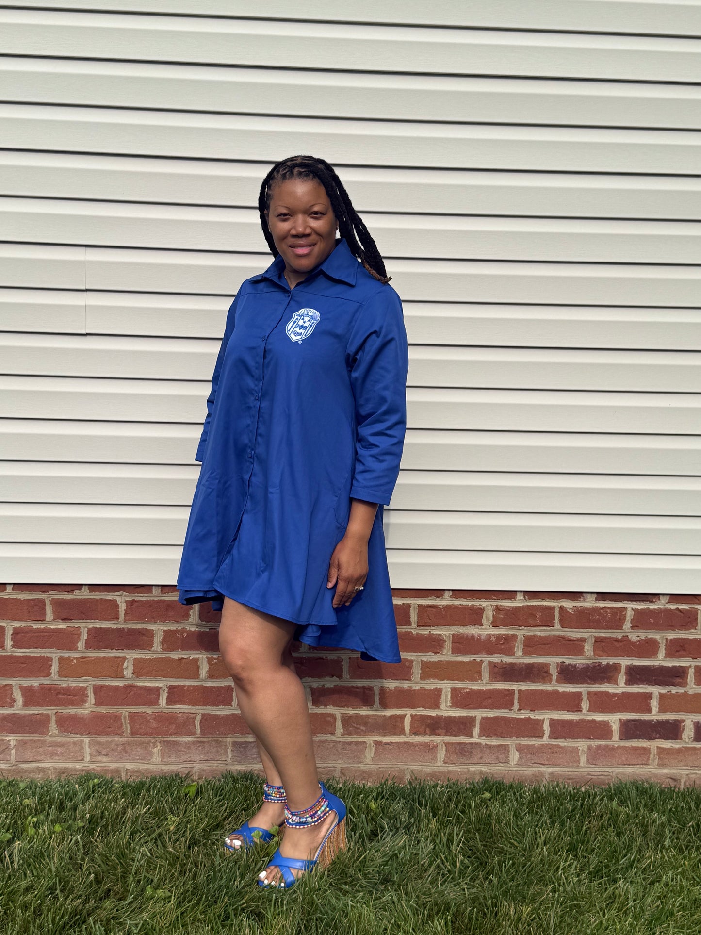 Zeta Phi Beta oversized hi low dress