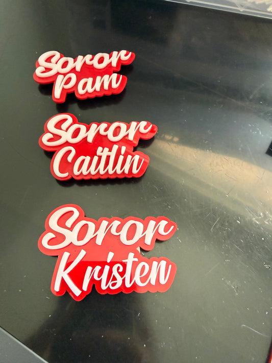 Soror name tags