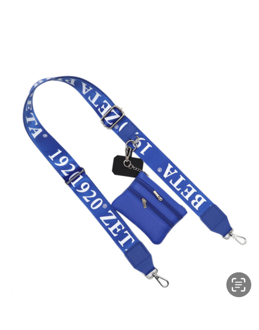 Zeta Phi Beta purse strap and phone connector