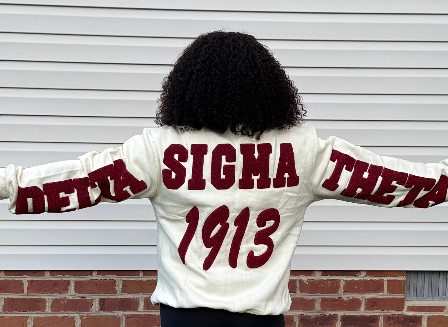 Preorder Delta Sigma Theta Crimson and Cream Chenille Sweatshirt