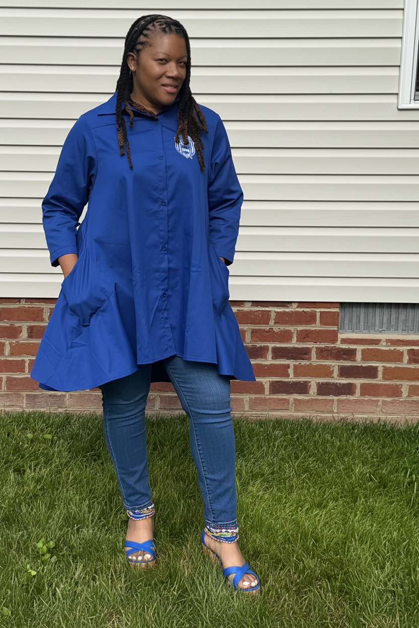 Zeta Phi Beta oversized hi low dress