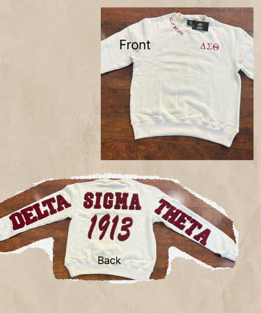 Preorder Delta Sigma Theta Crimson and Cream Chenille Sweatshirt