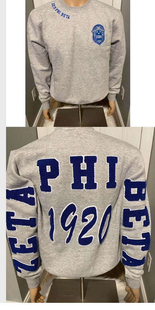 Zeta Phi Beta chenille sweatshirt