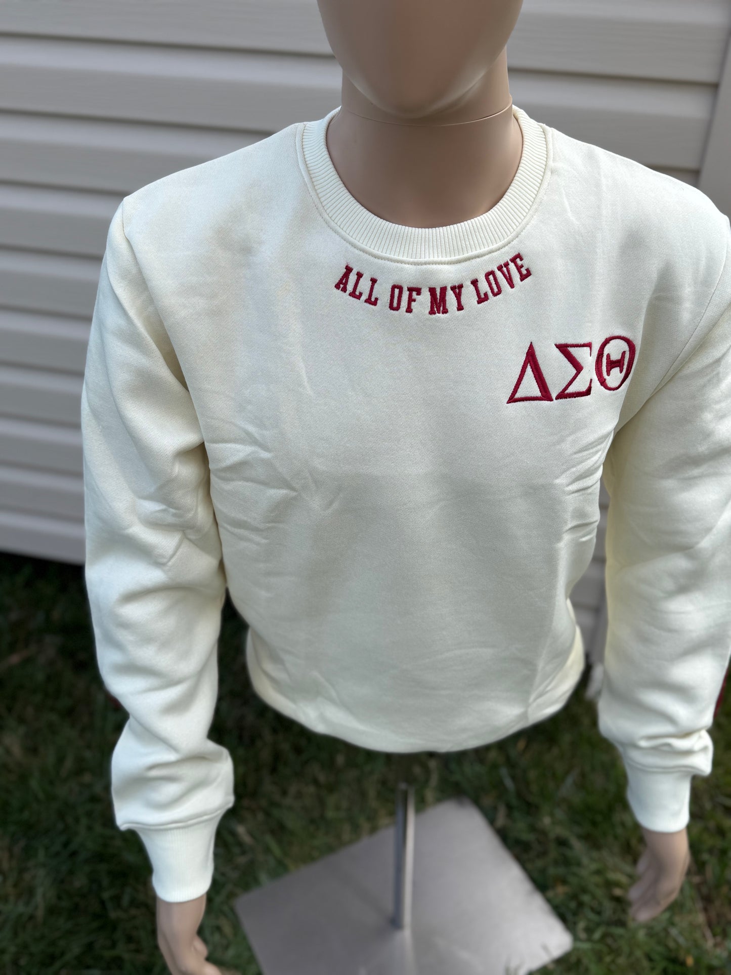 Preorder Delta Sigma Theta Crimson and Cream Chenille Sweatshirt