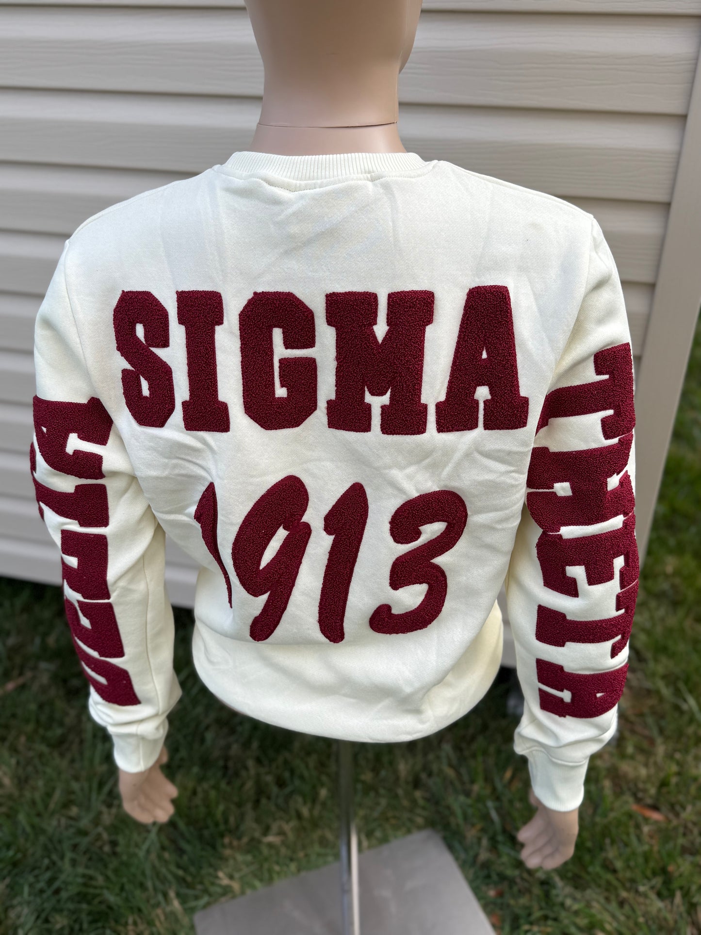 Preorder Delta Sigma Theta Crimson and Cream Chenille Sweatshirt