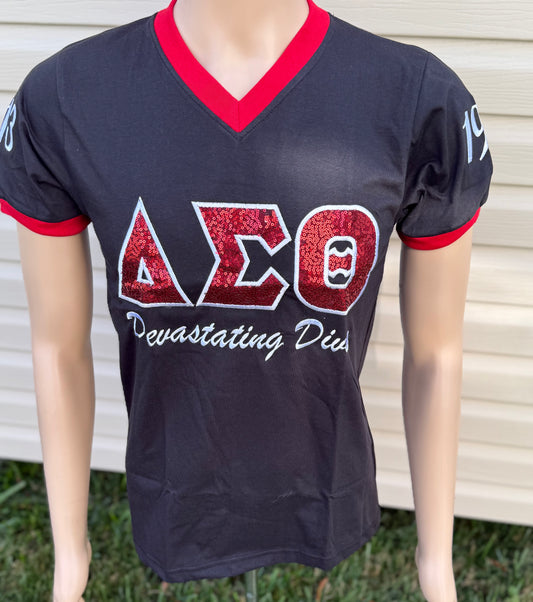 Delta Sigma Theta sequence unisex V-neck shirt