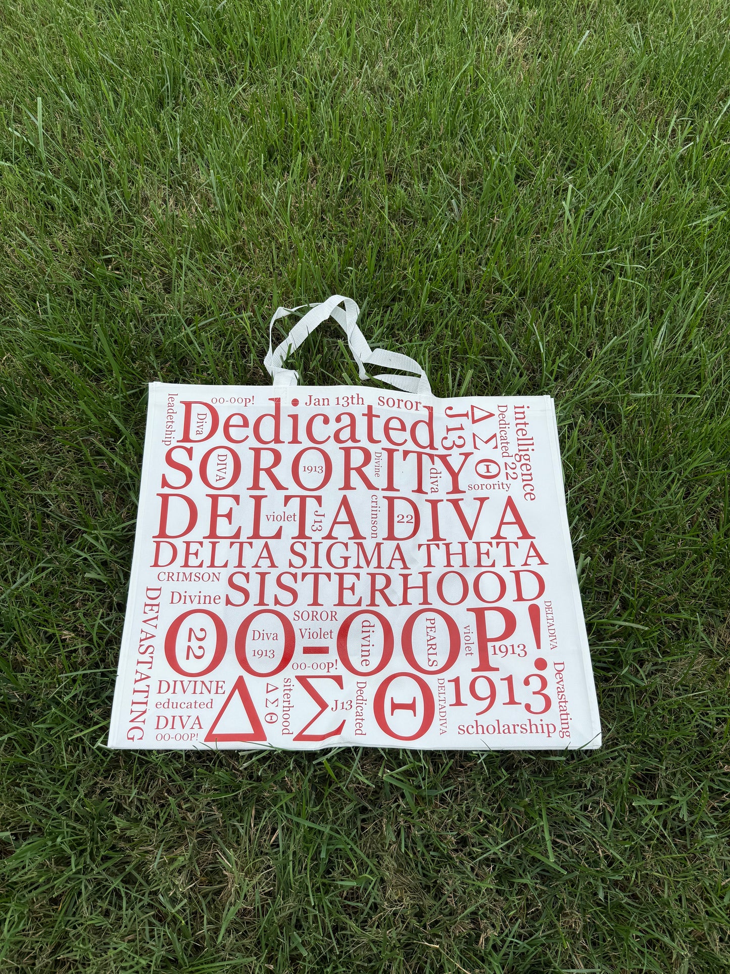 Delta Sigma Theta large shopping bag