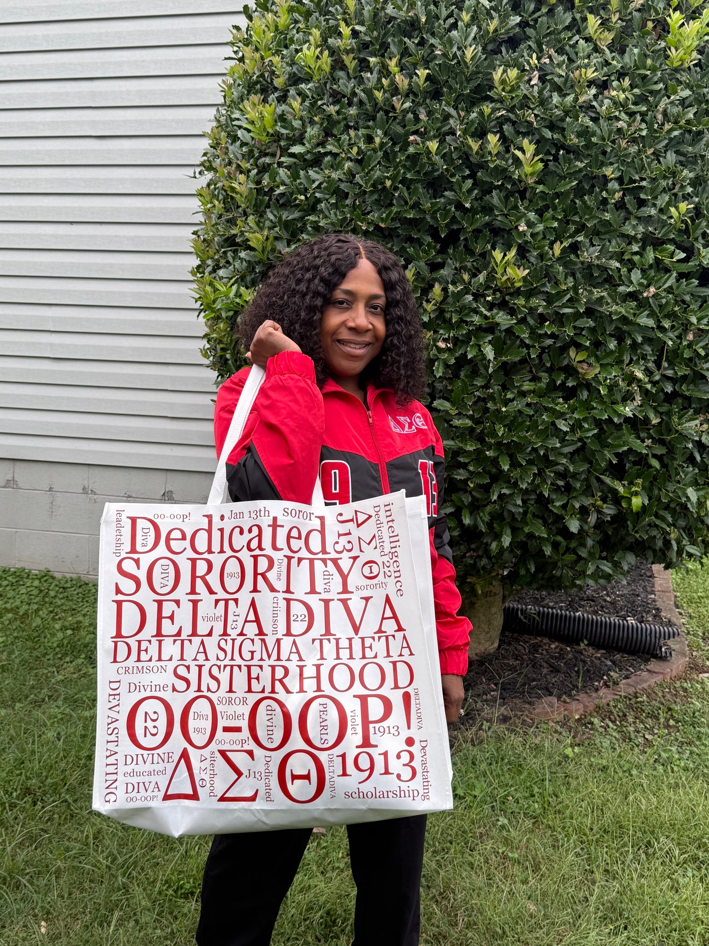 Delta Sigma Theta large shopping bag