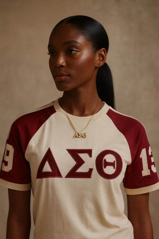 Delta Sigma Theta crimson and cream t-shirt