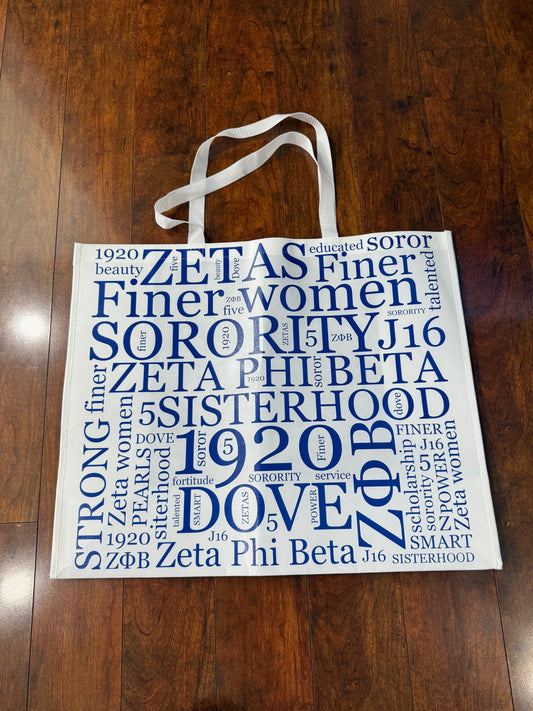 Zeta Phi Beta extra large shopping bags