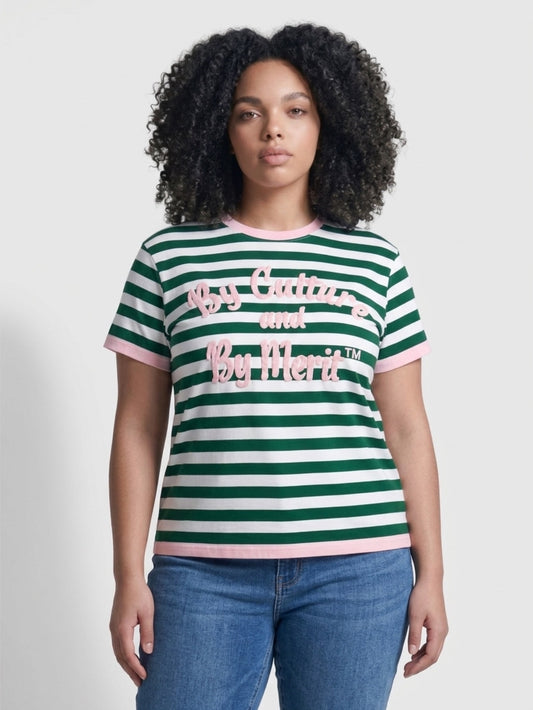Green, pink and white by Merit shirt