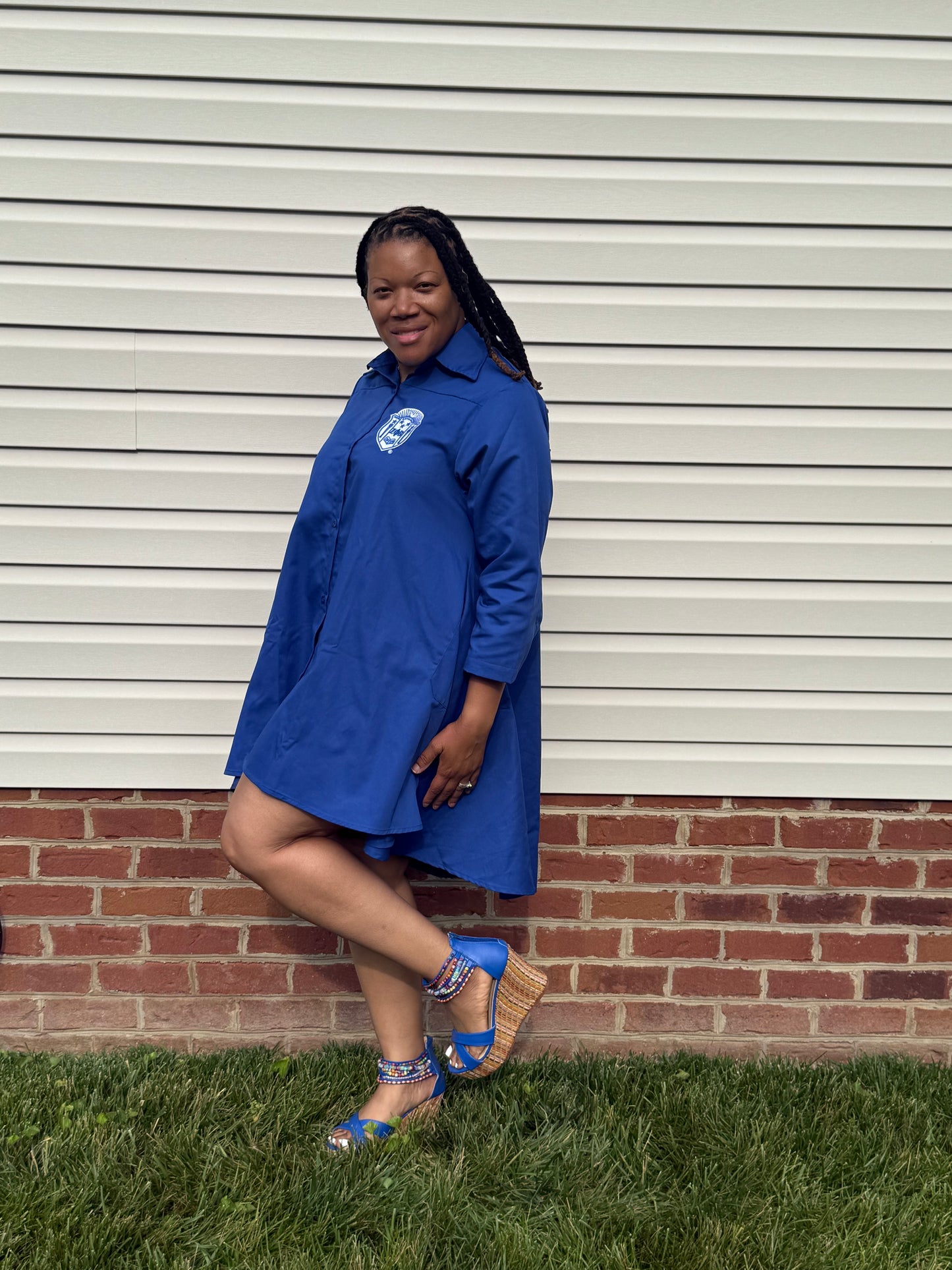 Zeta Phi Beta oversized hi low dress